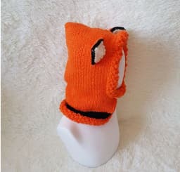 image-Children's wool knit hat hand-knitted warm earmuffs cape caps for men and women