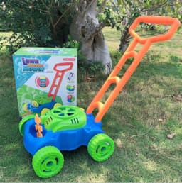 image-Plastic Hand Push Bubble Machine Electric Blowing Bubble Parent-child Outdoor Children's Tank Car Toy Summer