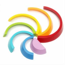 image-Kids Wooden Blocks Rainbow Wooden Buliding Blocks