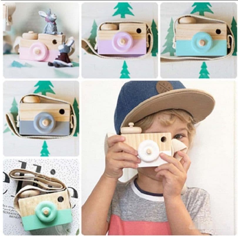 image-Cute Wooden Camera Toys Baby Kid Hanging Photography Prop Decoration Educational Outdoor Activity Toy Children's Day Happy Gift