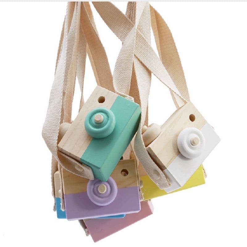 image-Cute Wooden Camera Toys Baby Kid Hanging Photography Prop Decoration Educational Outdoor Activity Toy Children's Day Happy Gift