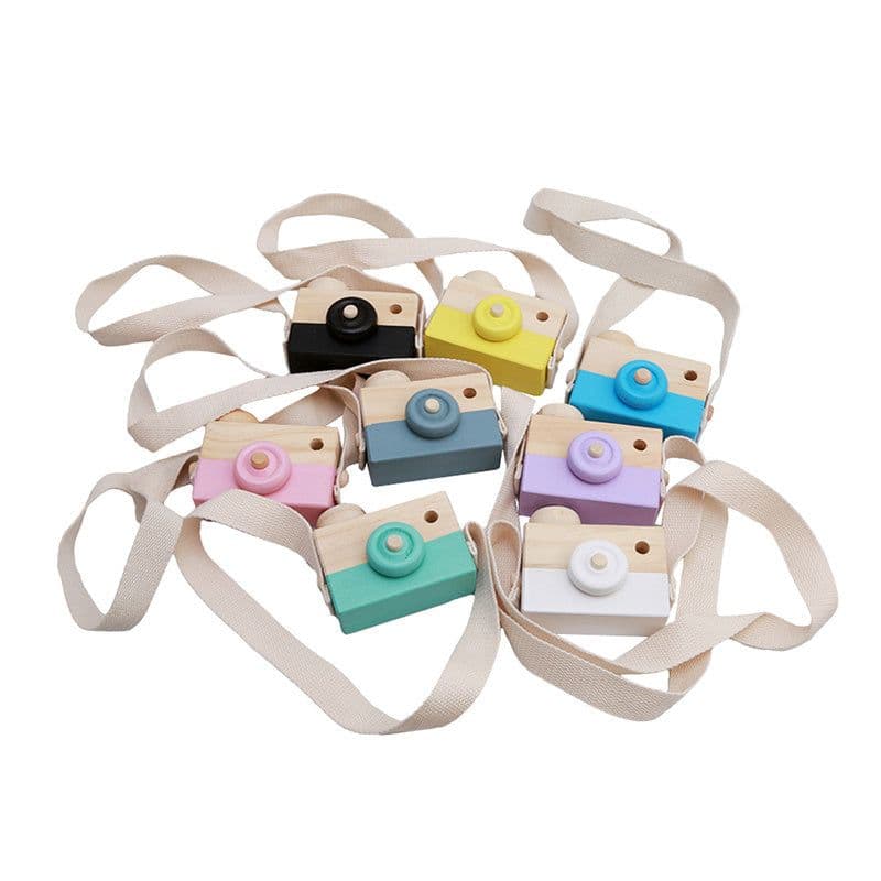 image-Cute Wooden Camera Toys Baby Kid Hanging Photography Prop Decoration Educational Outdoor Activity Toy Children's Day Happy Gift