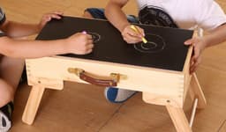 image-Block compatible Storage Play Table folding Custom Made Wooden Chalkboard Kids Children