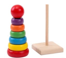 image-Children's educational wooden toys Rainbow Tower Jenga Stacks high