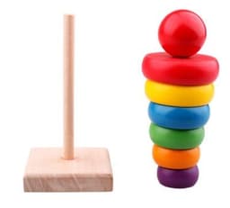 image-Children's educational wooden toys Rainbow Tower Jenga Stacks high
