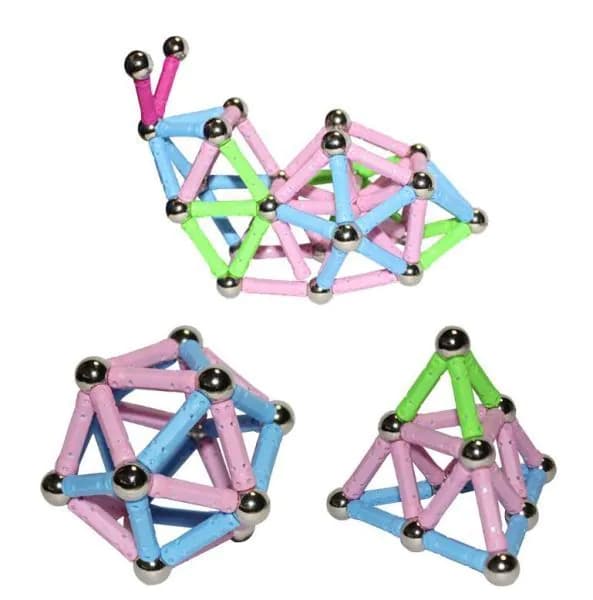 image-Large Magnet Toy Sticks & Metal Balls Magnetic Building Blocks Construction Toys For Baby Designer Educational Toy For Children