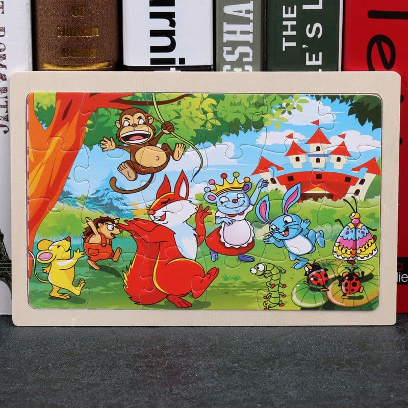 image-80PCS wooden educational toys educational development baby kids training toys children animal puzzle