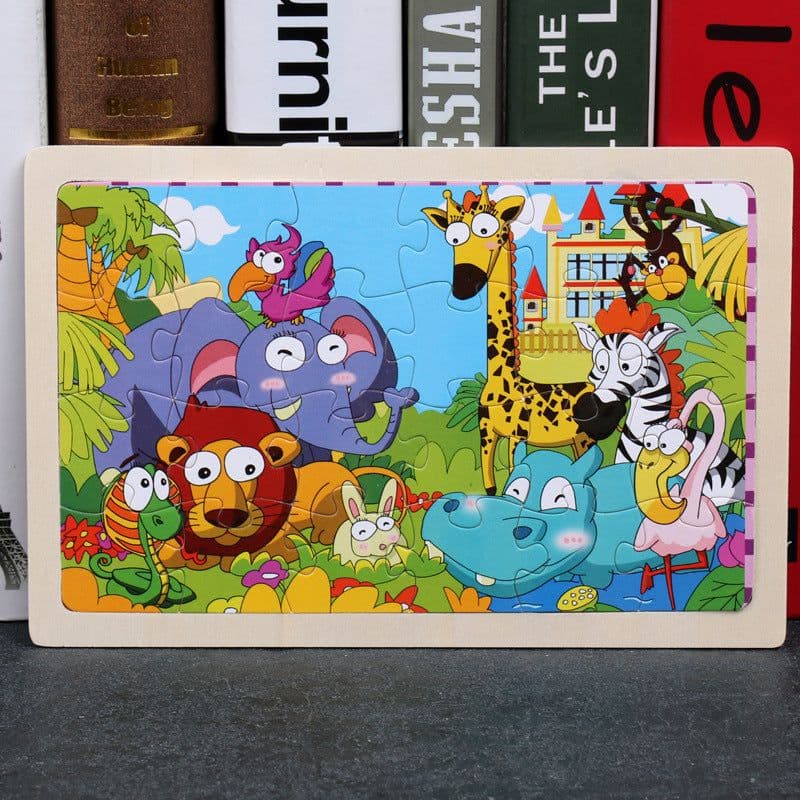 image-80PCS wooden educational toys educational development baby kids training toys children animal puzzle