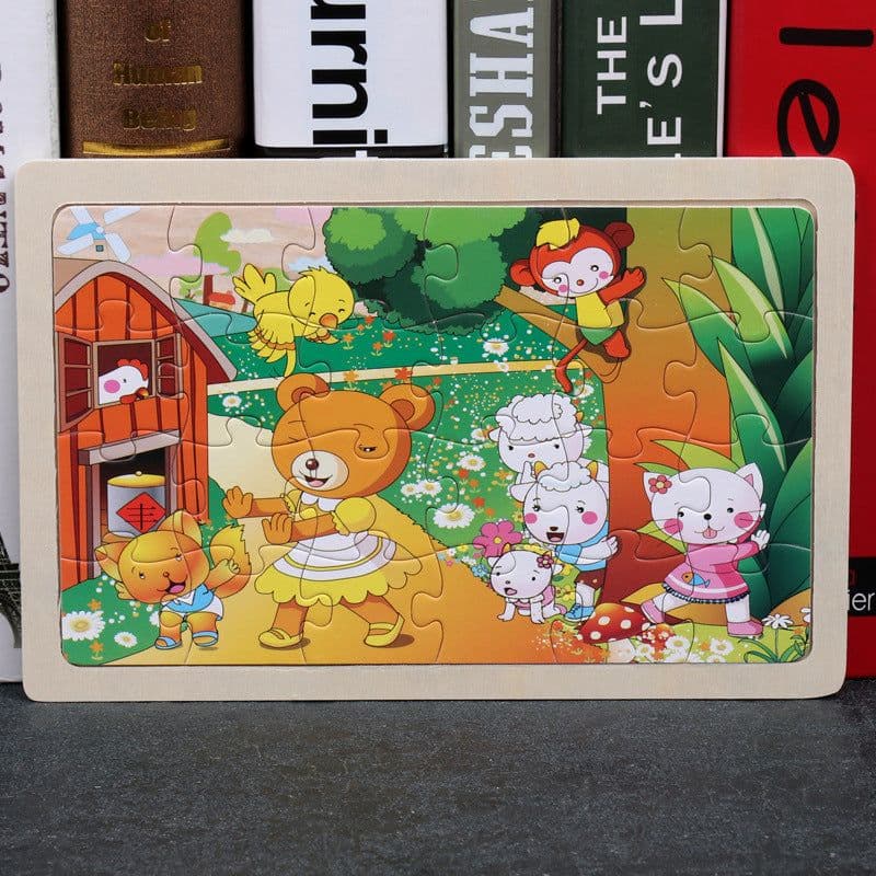 image-80PCS wooden educational toys educational development baby kids training toys children animal puzzle