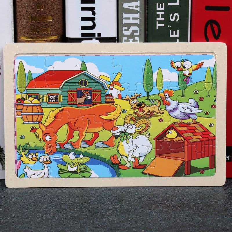 image-80PCS wooden educational toys educational development baby kids training toys children animal puzzle