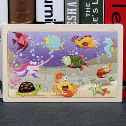 image-80PCS wooden educational toys educational development baby kids training toys children animal puzzle