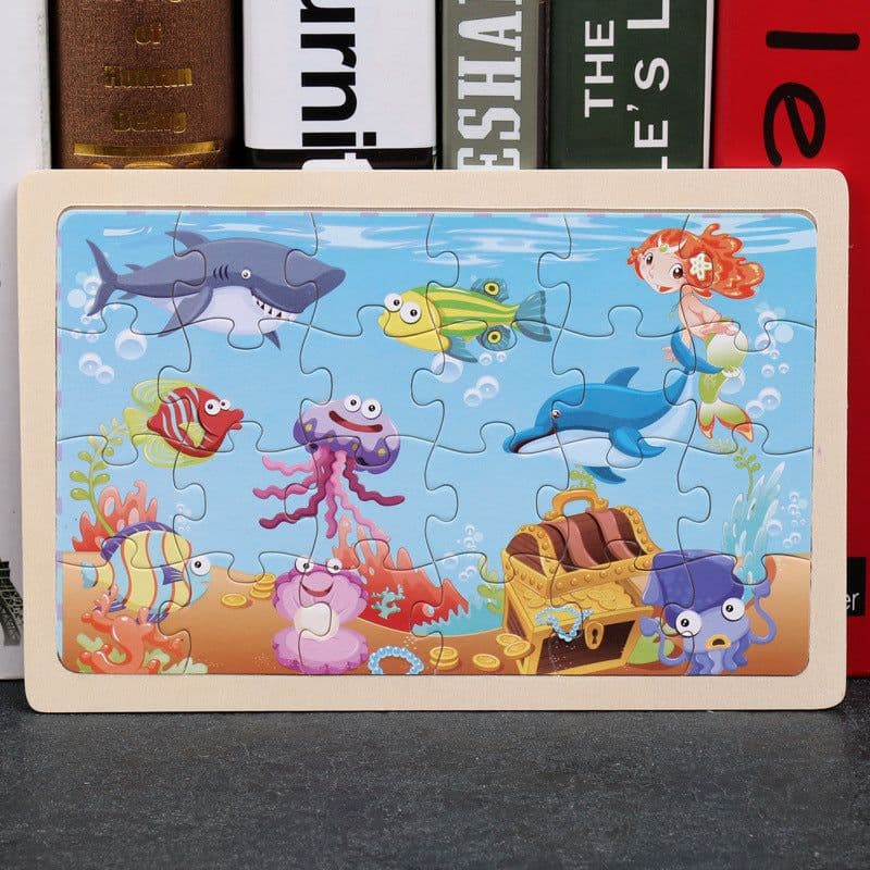 image-80PCS wooden educational toys educational development baby kids training toys children animal puzzle