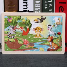 image-80PCS wooden educational toys educational development baby kids training toys children animal puzzle