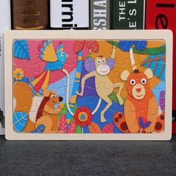 image-80PCS wooden educational toys educational development baby kids training toys children animal puzzle