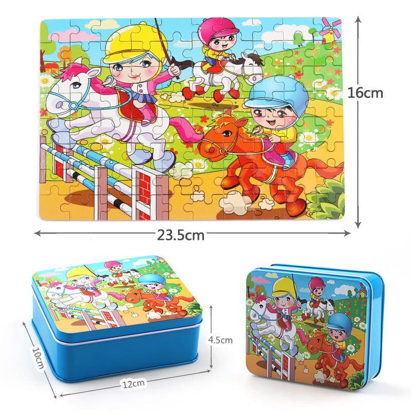 image-80PCS wooden educational toys educational development baby kids training toys children animal puzzle