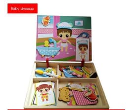 image-Montessori Magnetic Fun Puzzle Children's Wooden Puzzle Box Game Cartoon Educational Painting Toys For Children Gift Antistress