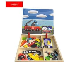 image-Montessori Magnetic Fun Puzzle Children's Wooden Puzzle Box Game Cartoon Educational Painting Toys For Children Gift Antistress