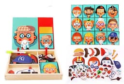 image-Montessori Magnetic Fun Puzzle Children's Wooden Puzzle Box Game Cartoon Educational Painting Toys For Children Gift Antistress