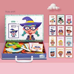 image-Montessori Magnetic Fun Puzzle Children's Wooden Puzzle Box Game Cartoon Educational Painting Toys For Children Gift Antistress