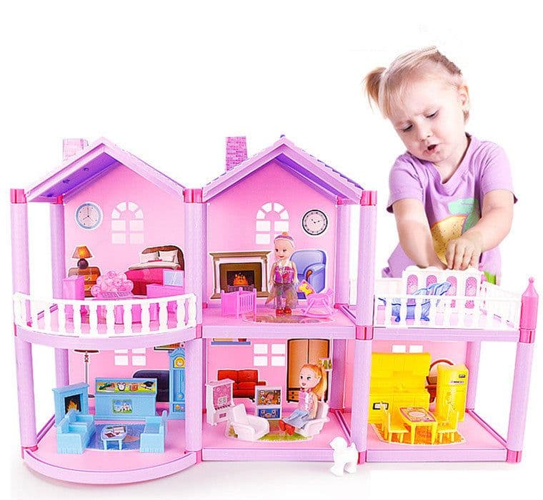 image-House Doll House Villa DIY Assembled House
