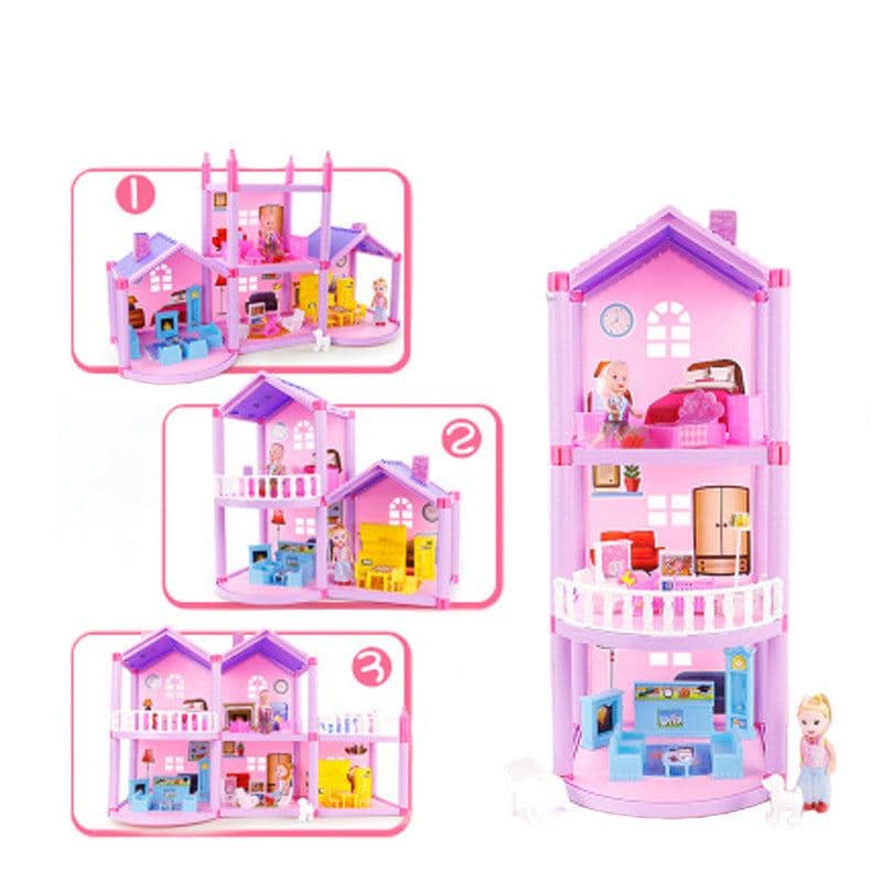 image-House Doll House Villa DIY Assembled House