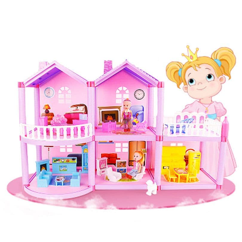 image-House Doll House Villa DIY Assembled House