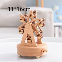 image-Music Boxes Innovative Rotating Musical Box Wooden Music Box Table Decoration
