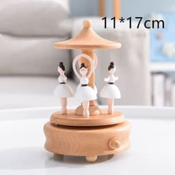 image-Music Boxes Innovative Rotating Musical Box Wooden Music Box Table Decoration