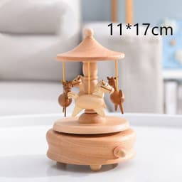 image-Music Boxes Innovative Rotating Musical Box Wooden Music Box Table Decoration