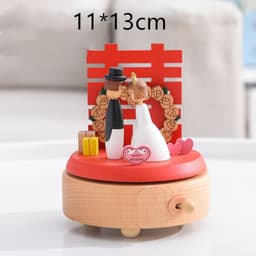 image-Music Boxes Innovative Rotating Musical Box Wooden Music Box Table Decoration