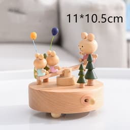image-Music Boxes Innovative Rotating Musical Box Wooden Music Box Table Decoration