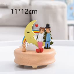 image-Music Boxes Innovative Rotating Musical Box Wooden Music Box Table Decoration
