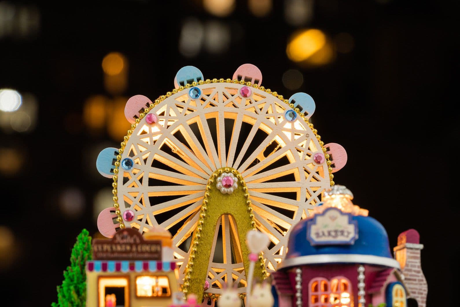 image-Ferris wheel transparent cover building block toy
