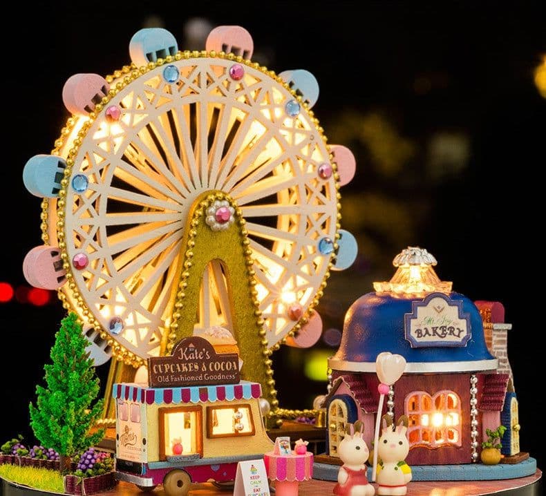 image-Ferris wheel transparent cover building block toy