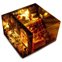 image-Diy Christmas Cottages Miniature House Christmas Decorations for Home Wood Lighting Diy Dollhouse Christmas Toys Gift Brinquedos