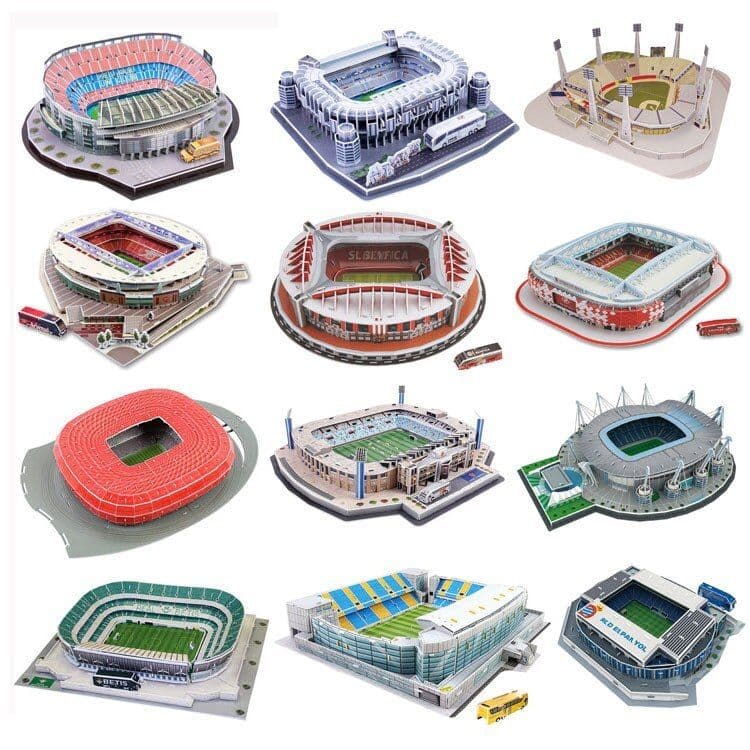 image-Classic Jigsaw DIY 3D Puzzle World Football Stadium European Soccer Playground Assembled Building Model Puzzle Toys For Children
