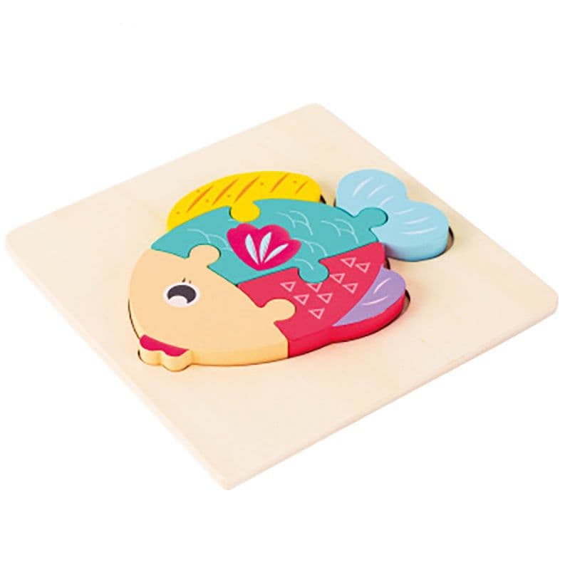 image-Cartoon three dimensional animal puzzle