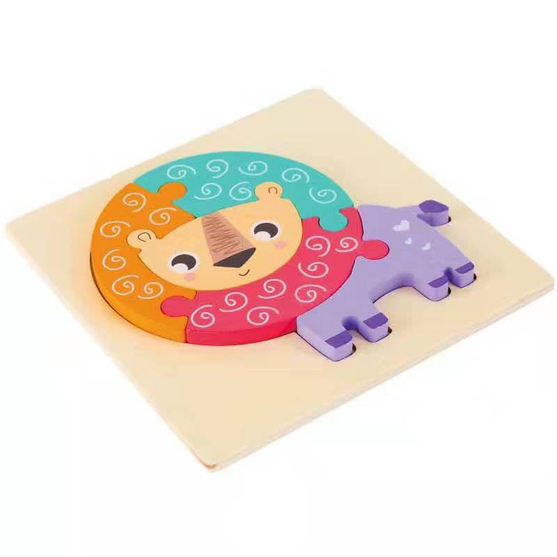 image-Cartoon three dimensional animal puzzle