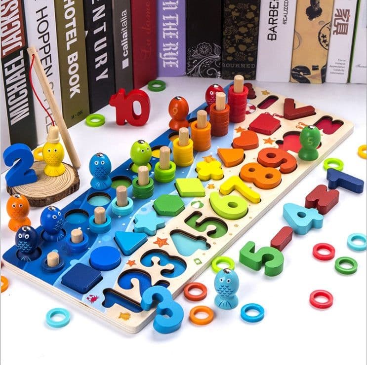 image-Children 3D Alphabet Number Puzzle Baby Colorful Geometric Digital Letter Educational Toy