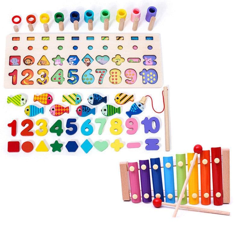 image-Children 3D Alphabet Number Puzzle Baby Colorful Geometric Digital Letter Educational Toy