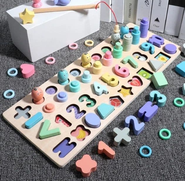 image-Children 3D Alphabet Number Puzzle Baby Colorful Geometric Digital Letter Educational Toy