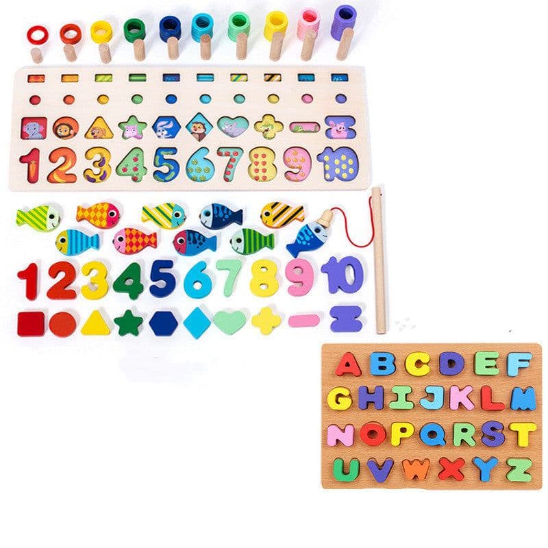 image-Children 3D Alphabet Number Puzzle Baby Colorful Geometric Digital Letter Educational Toy