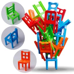 image-Board Game Balance Chairs Adult Kids Stacking Game Pipelines Parent-child DIY Interactive Toy Educational Toy