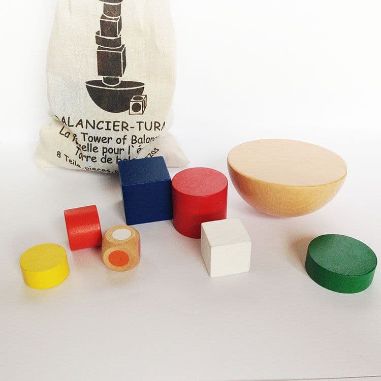 image-Kids Puzzle wooden toy cloth bag hemisphere balance game Children Toys Gifts