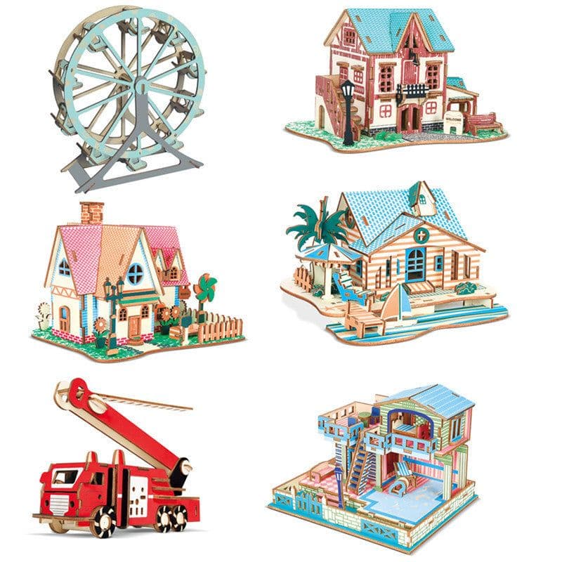 image-Wooden puzzle 3D three-dimensional puzzle DIY model