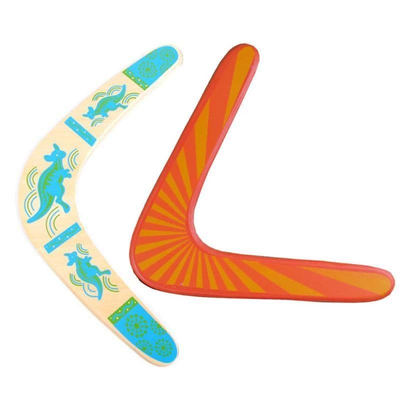 image-Wooden curved ruler V-shaped boomerang toy
