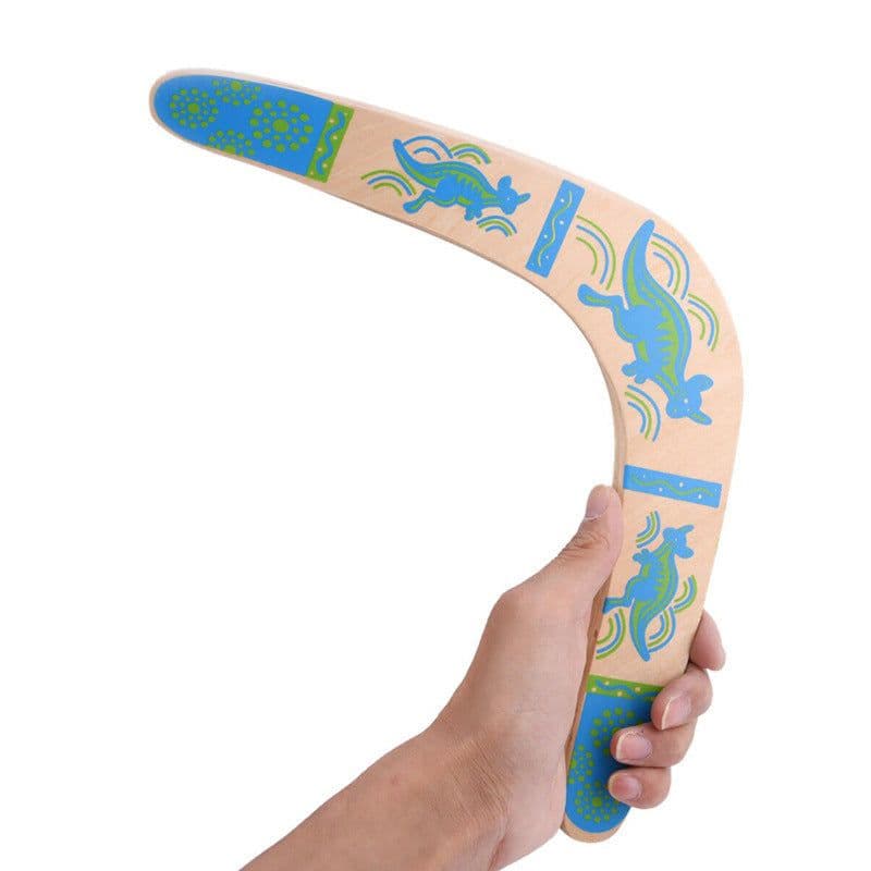 image-Wooden curved ruler V-shaped boomerang toy