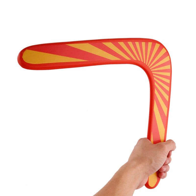 image-Wooden curved ruler V-shaped boomerang toy