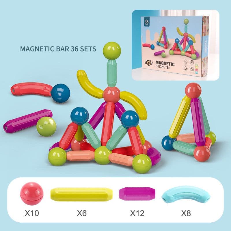image-Baby Toys Magnetic Stick Building Blocks Game Magnets Children Set Kids Magnets For Children Magnetic Toy Bricks