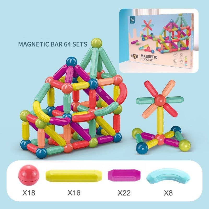 image-Baby Toys Magnetic Stick Building Blocks Game Magnets Children Set Kids Magnets For Children Magnetic Toy Bricks